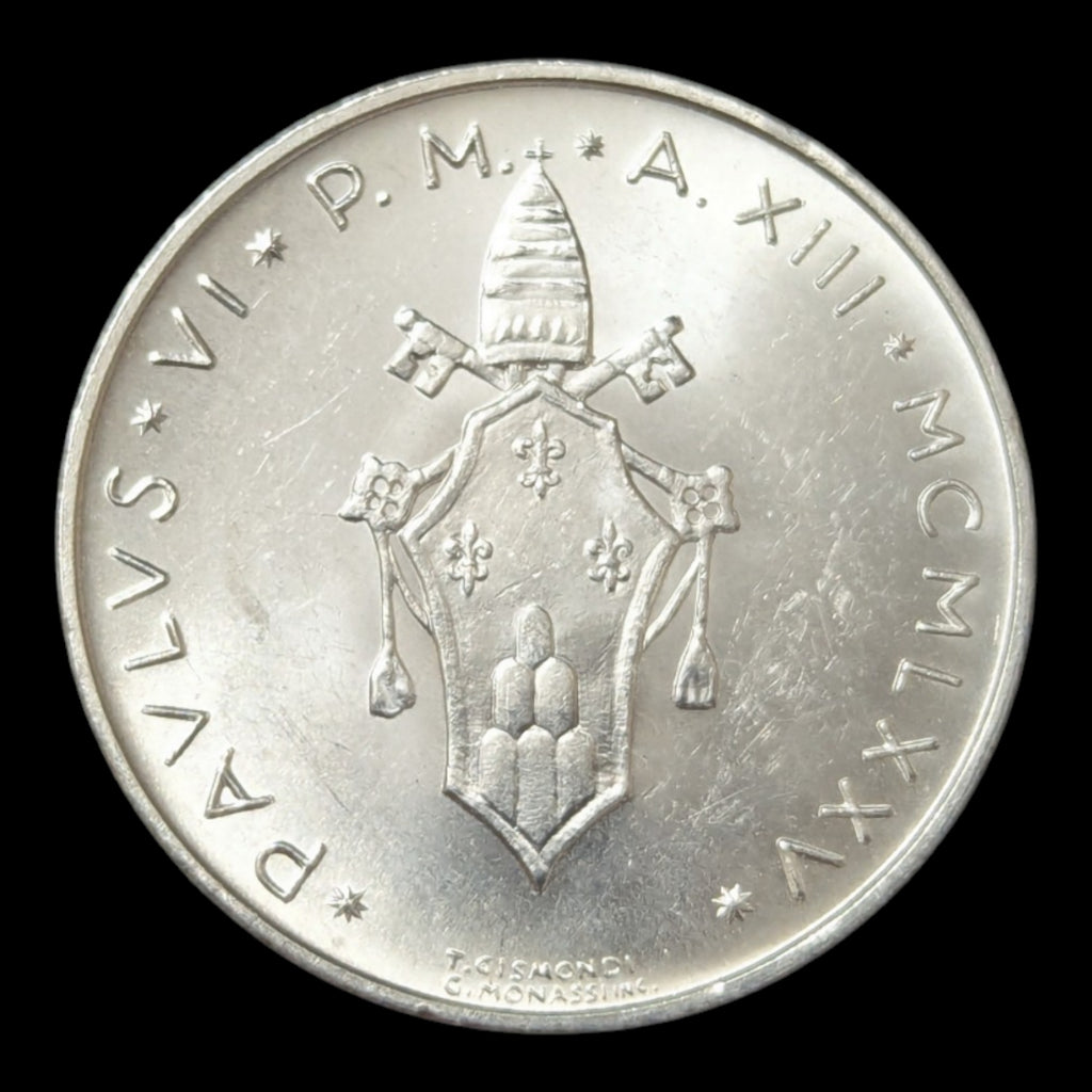 1975 Vatican City 500 Lire Silver Coin – Pope Paul VI – Wheat and Grapes – KM#123