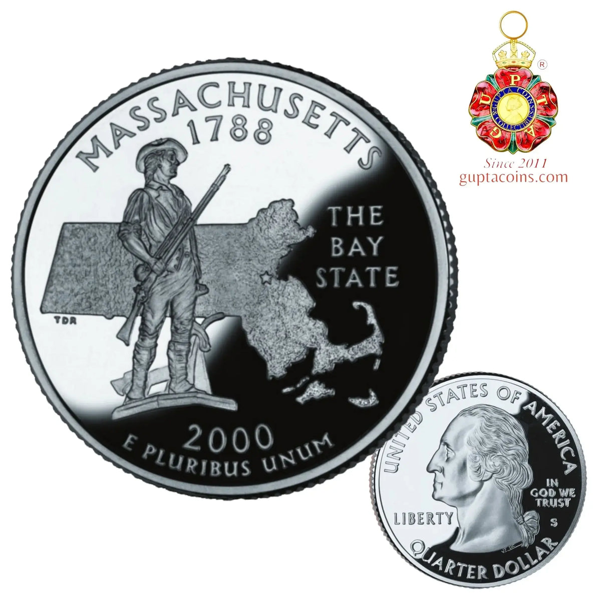 USA 2000 Washington Quarter Massachusetts - 50 State Quarters Program