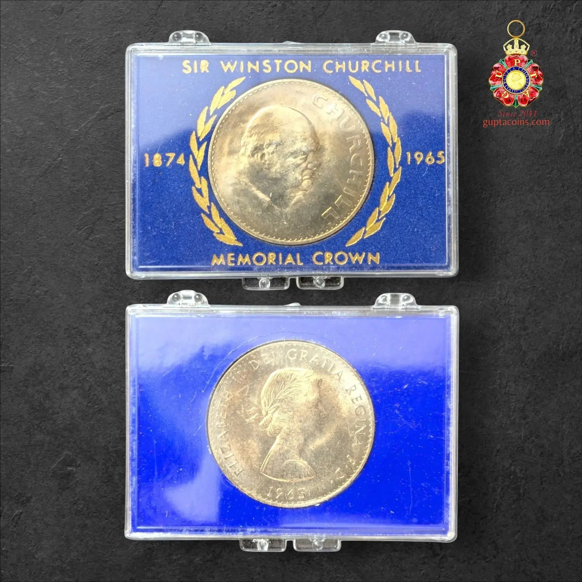 United Kingdom 1965 Lord Churchill Memorial 1 Crown Set Queen Elizabeth II Issue BUNC