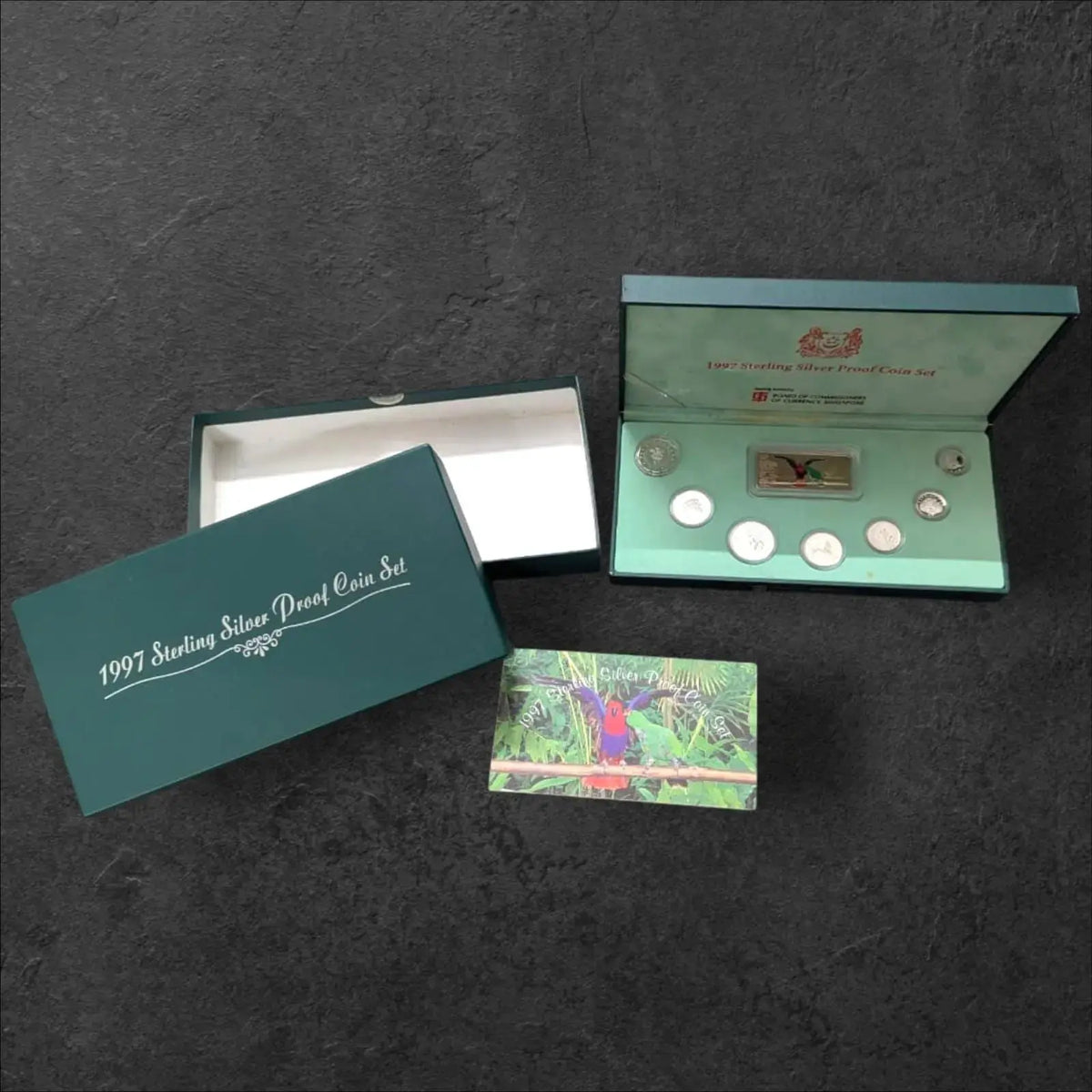 Singapore 1997 Proof Set (1¢–$5 + Merlion Bar, Official Issue)