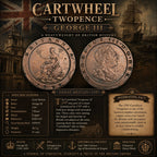 Great Britain 1797 Cartwheel Two Pence – King George III – Soho Mint – Large Copper Coin, 56.7 g