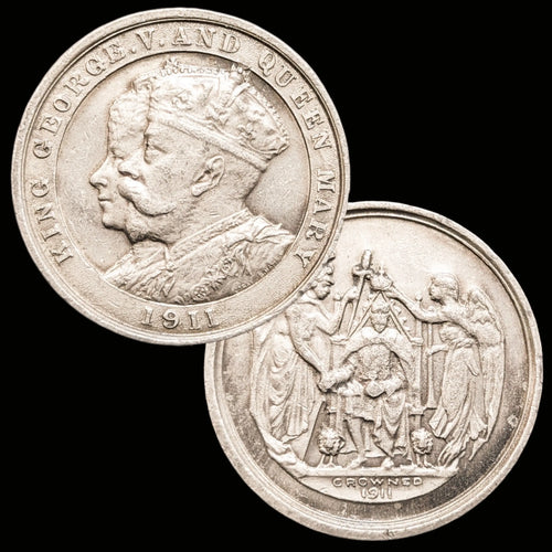 "Rare Great Britain: King George V & Queen Mary 1911 Coronation Medal in Pewter, 38mm, 15.26 Grams"
