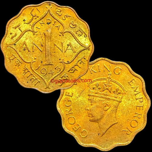 British India George VI (Large Crown, Low Relief) Issue – c. 1942–1945 | WWII Era Numismatic Collectible