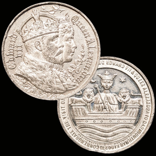 "Rare Great Britain: 1902 Dartmouth Royal Visit Edward VII and Alexandra Coronation Medal (MED82)"