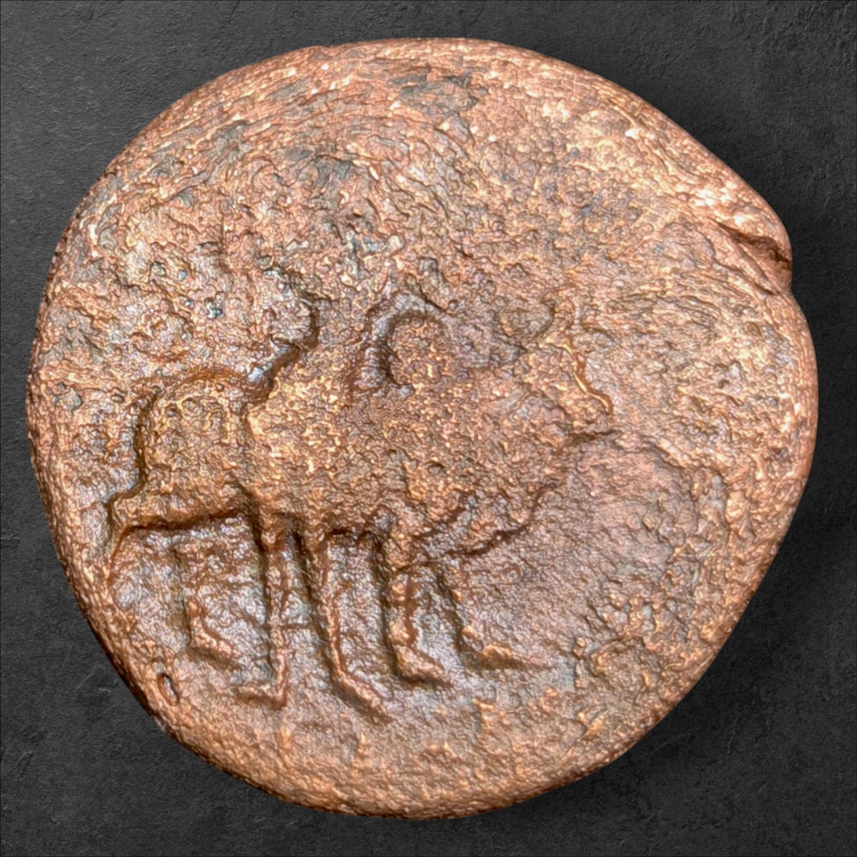 Ancient Kushan Empire Vima Kadphises Copper Tetradrachm – Shiva & Nandi – 16.75g – c. 105–130 CE