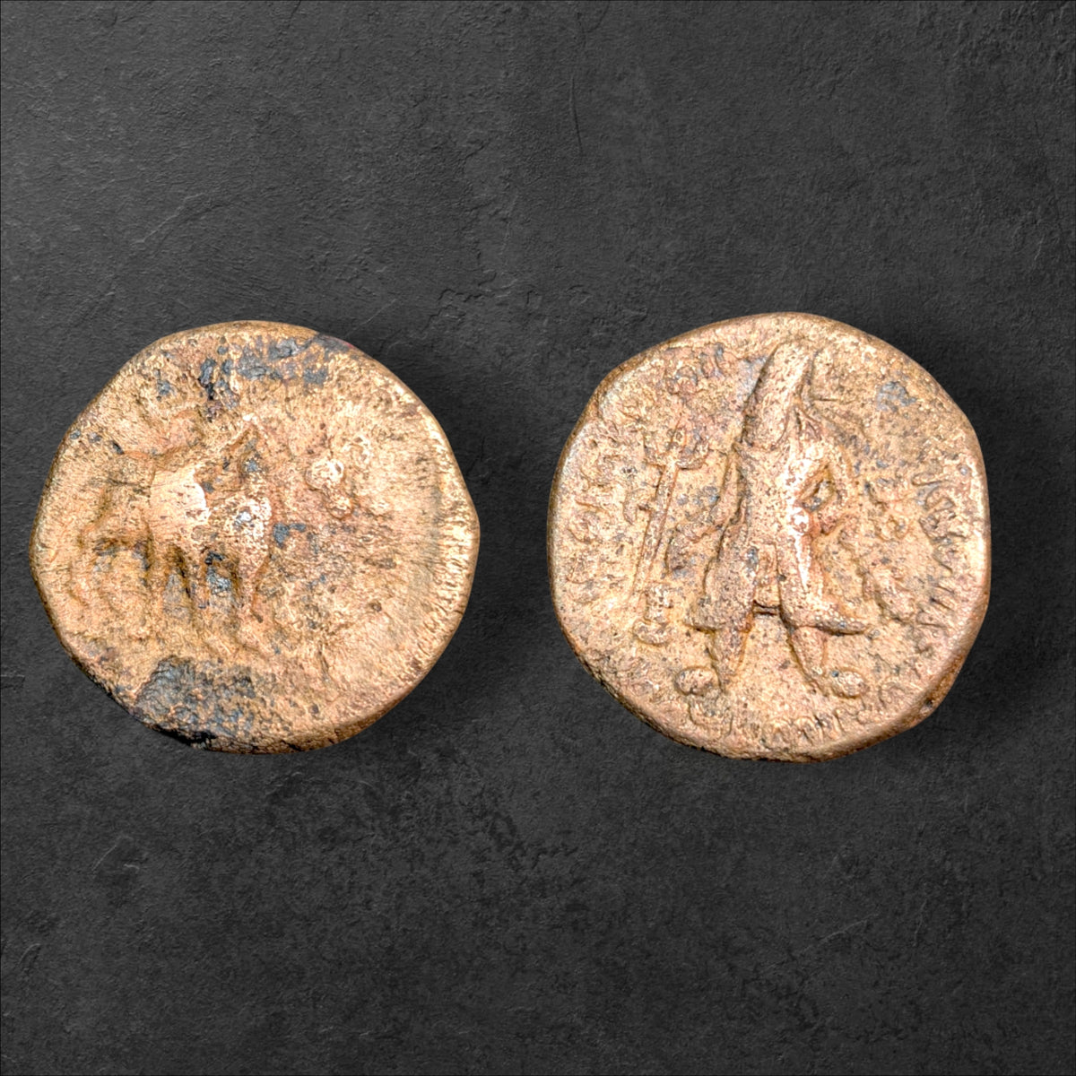 Ancient Kushan Empire Vima Kadphises Copper Tetradrachm – Shiva & Nandi – 16.75g – c. 105–130 CE