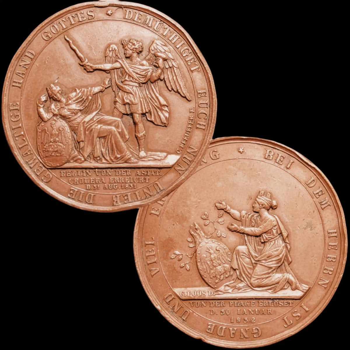 Extremely Rare 1832 Prussian Copper Medal: Commemorating King Frederick William III
