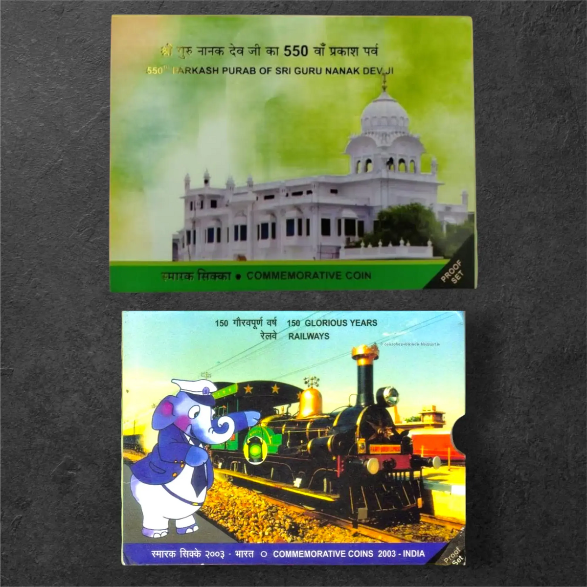 Guru Nanak Dev Ji 550th Birth Anniversary & Indian Railways 150 Years – Commemorative Proof Set Collection