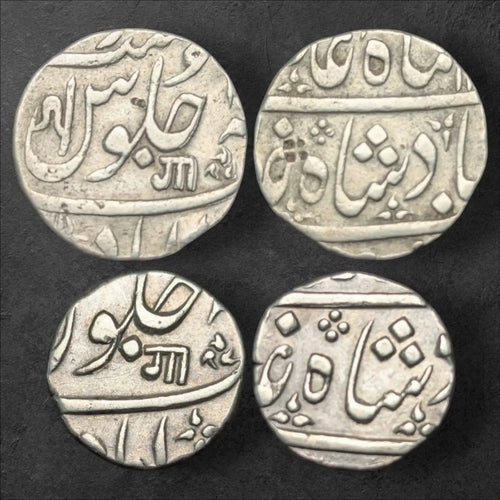 Baroda State – Silver Set (Anand Rao Gaekwad, 1 Rupee & 1/2 Rupee, Ahmedabad Mint, Ankush “Ga” Mark)