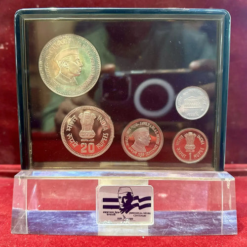 Extremely Rare Republic India: 1989 Jawaharlal Nehru Centenary VIP Set of Commemorative Coins