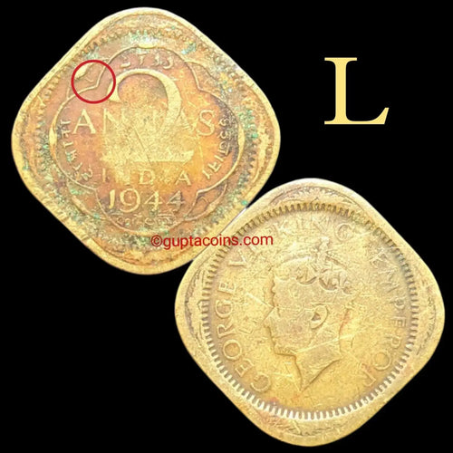 British India George VI – Lahore Mint Issue (1944, Large Date Variety) | Numismatic Collectible (About EF)