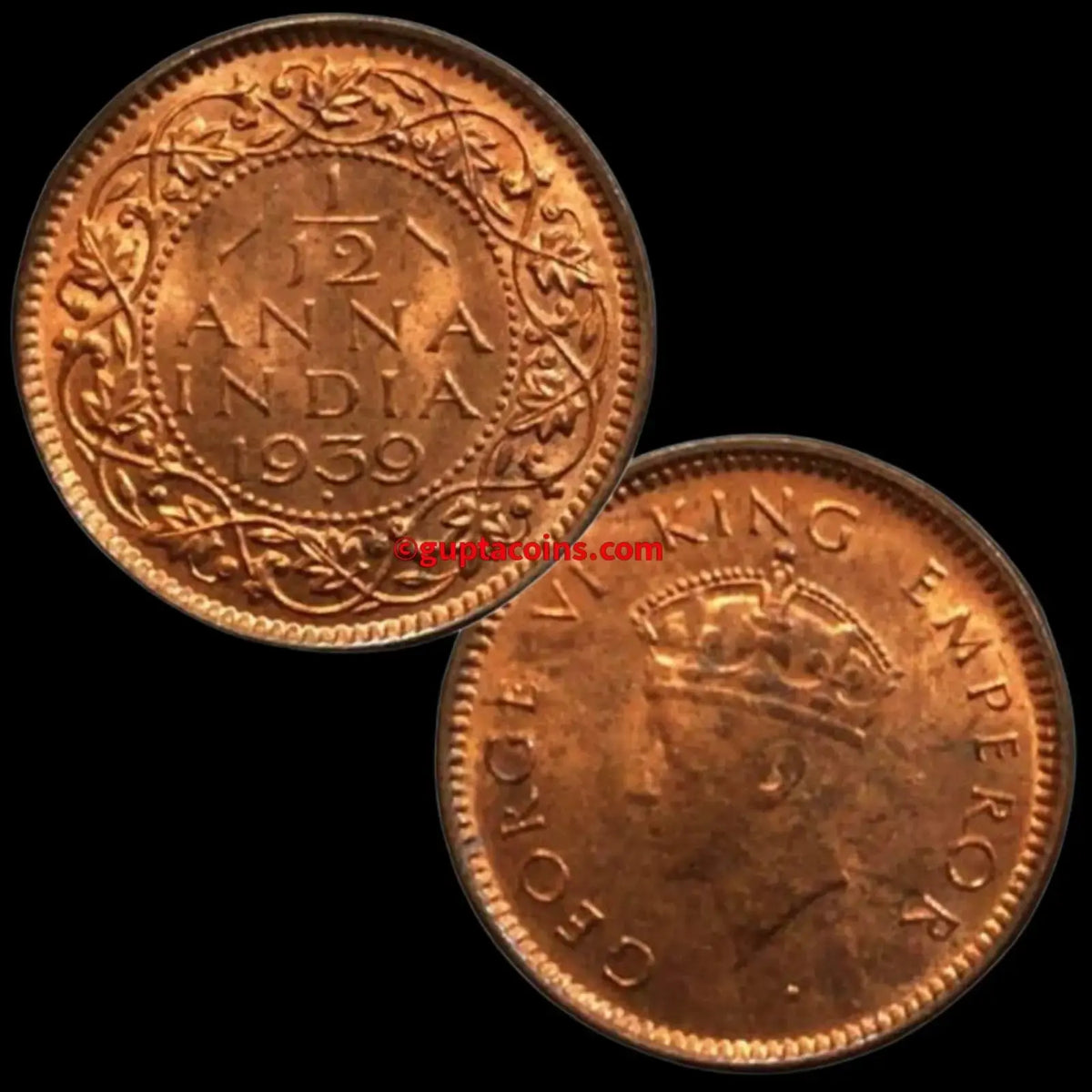 British India George VI Issue (c. 1938–1939) – Early Reign Numismatic Collectible (UNC)