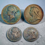 Queen Victoria Diamond Jubilee Silver Medal Pair – 1897 – Large 55 mm Medal & Miniature 32 mm Medal – Rainbow Toning