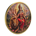 Ghana 2026 Goddess Durga 5 Cedis – 1 oz .999 Fine Silver Coin – High Relief, Gold Gilded & Colorized – Durga with Lion