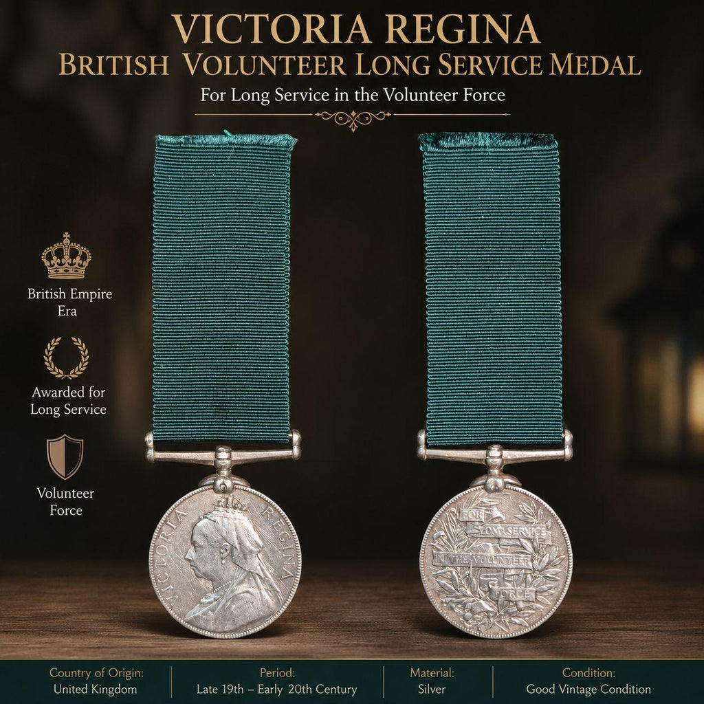 Queen Victoria British Volunteer Long Service Medal – Silver Military Service Award – “For Long Service in the Volunteer Force” – Victorian Era