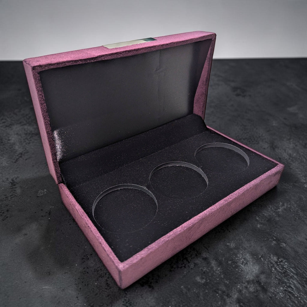 Gupta Coins Premium Burgundy Velvet Box for Three Coins