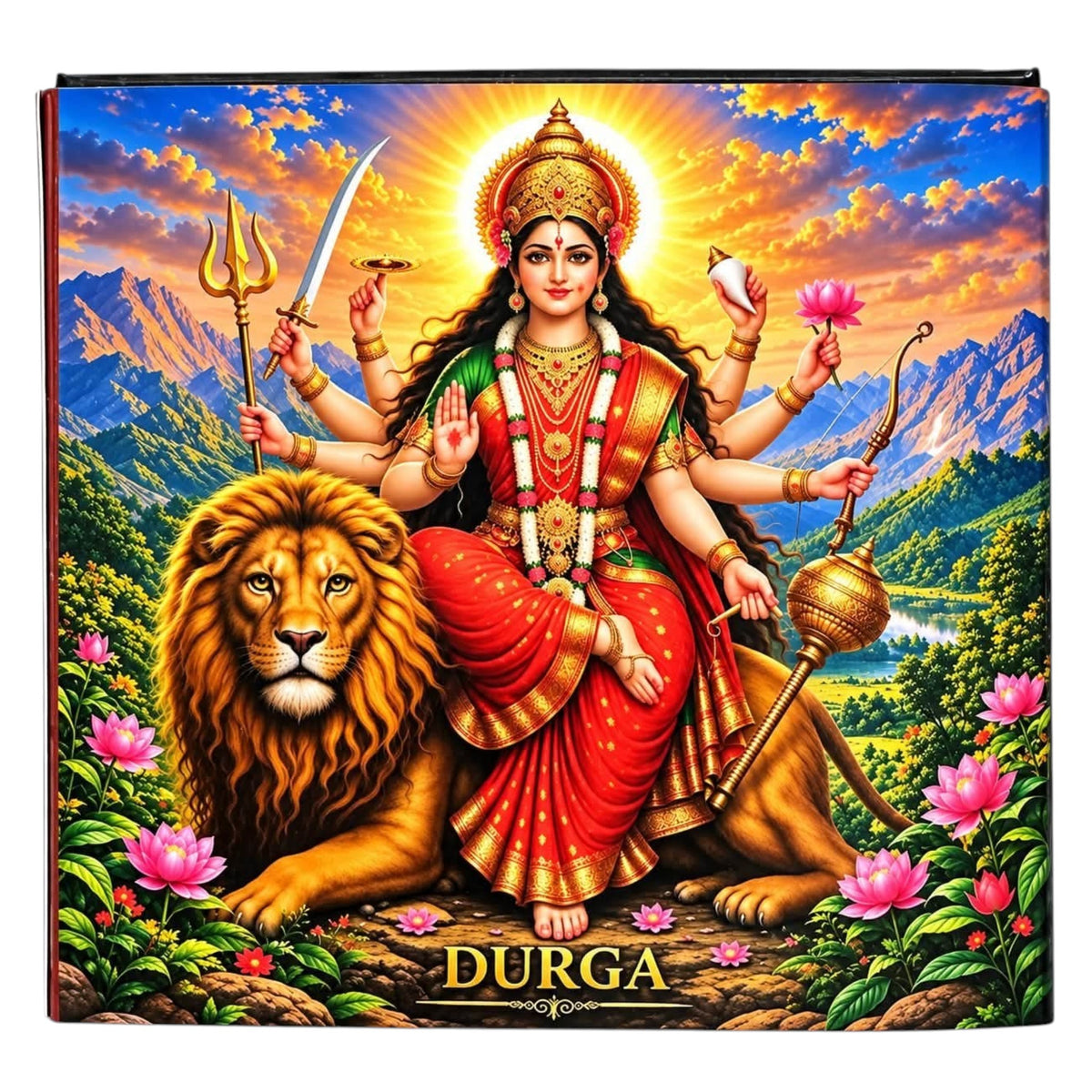 Ghana 2026 Goddess Durga 5 Cedis – 1 oz .999 Fine Silver Coin – High Relief, Gold Gilded & Colorized – Durga with Lion