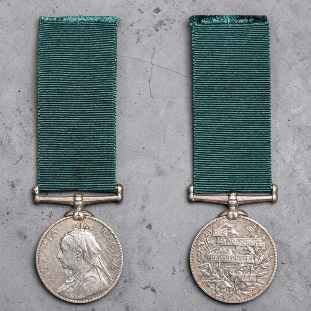 Queen Victoria British Volunteer Long Service Medal – Silver Military Service Award – “For Long Service in the Volunteer Force” – Victorian Era