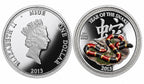 2013 Niue $1 Year of the Snake – 1/2 oz (15.55 g) .999 Fine Silver Colourized Coin – Chinese Lunar Zodiac – Mintage 8,000