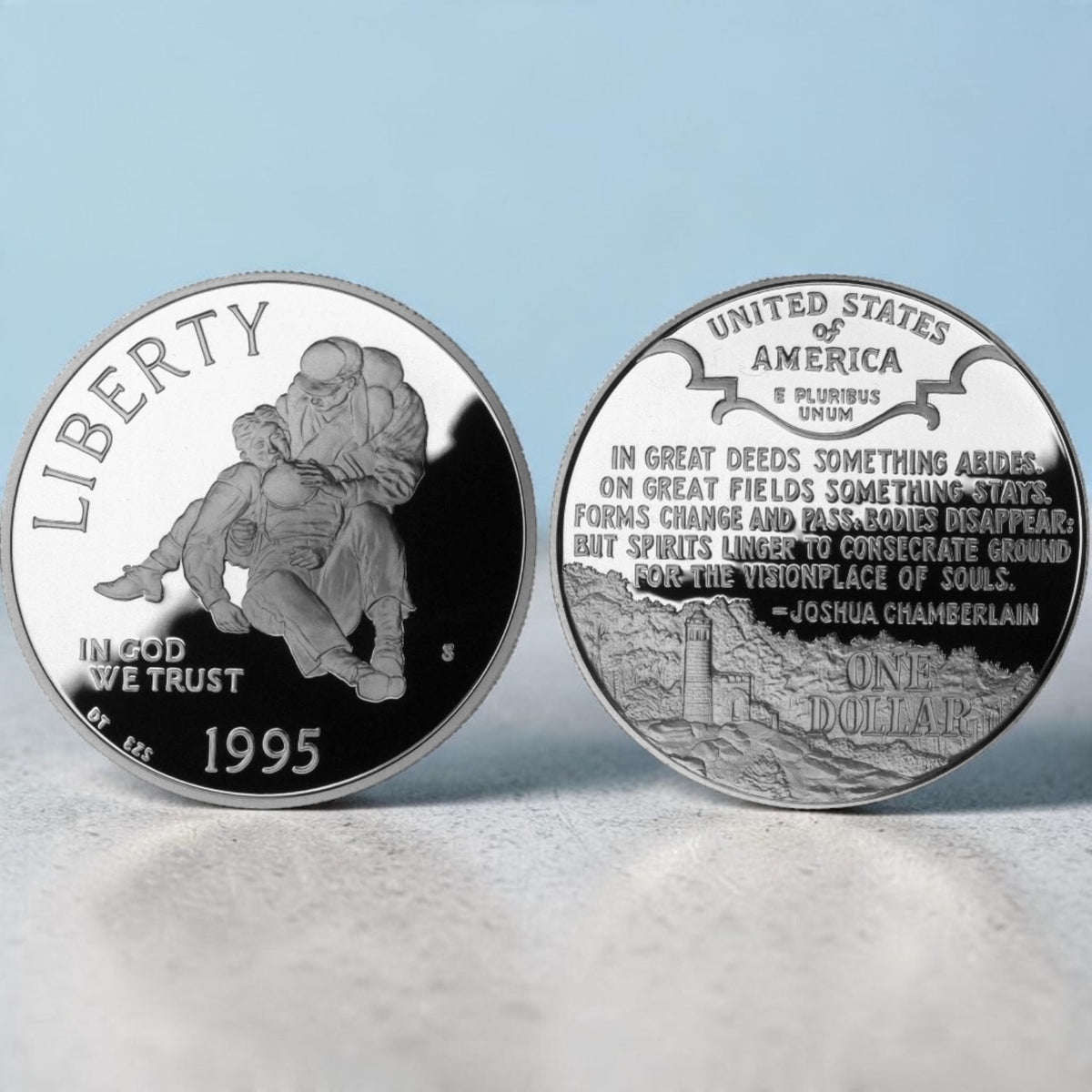 United States 1995 Civil War Battlefield Preservation Silver Dollar – $1 Commemorative Coin – .900 Silver – San Francisco Mint (S) – Proof Issue – 26.73 g