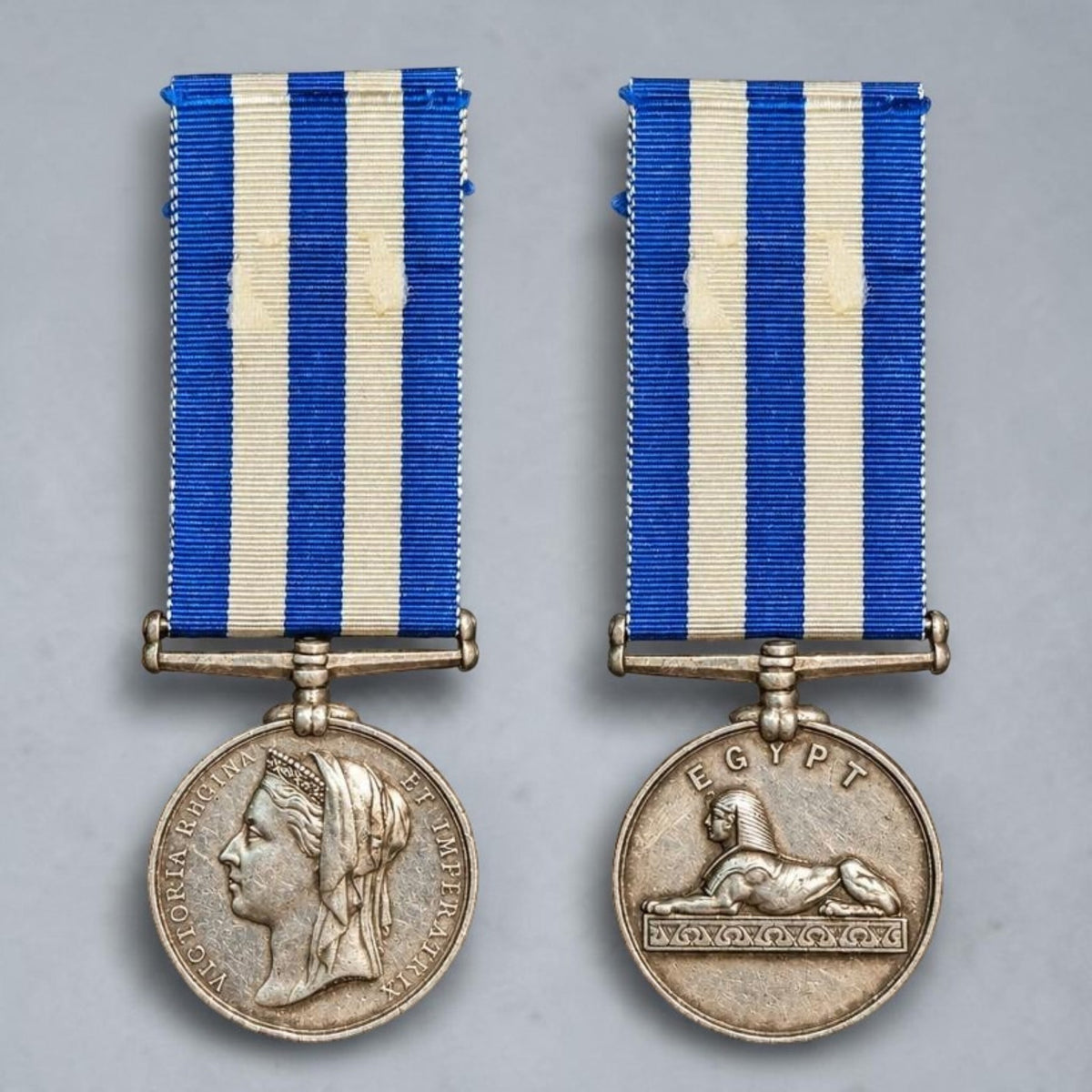 British Egypt Medal 1882 – Queen Victoria – Sphinx & “EGYPT” Reverse – Silver Campaign Medal with Ribbon